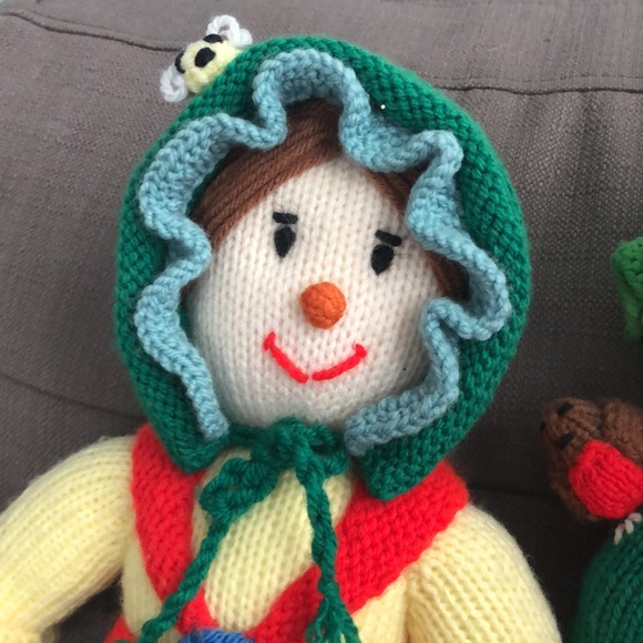 Hand Made Knit Scarecrow & Farm Girl Doll 16” designed by Jean Greenhowe - Picture 2 of 10